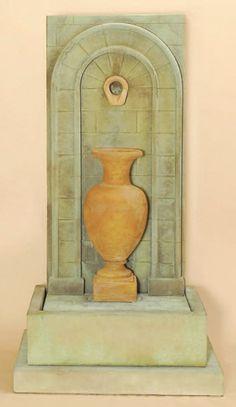 Etruria Urn Wall Outdoor Cast Stone Garden Fountain Tall Urn Fountain Tuscan